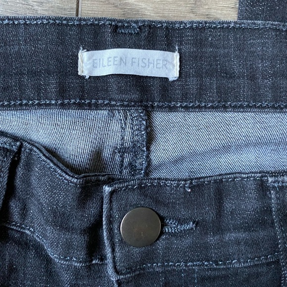 Eileen Fisher Dark Wash Straight Leg Jeans 6 - Picture 3 of 5